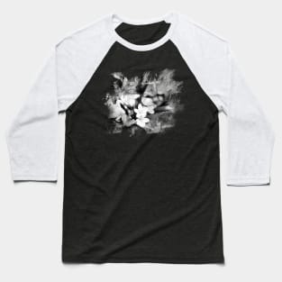 butterflies and Frangipani in black and white Baseball T-Shirt